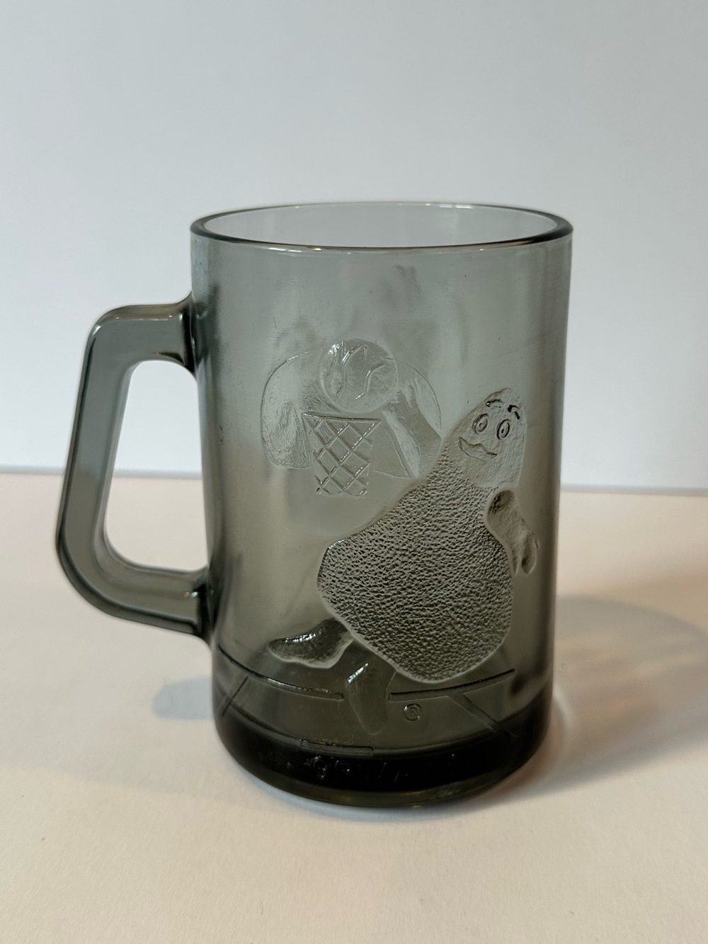 Vintage 1980s McDonald's Grimace Playing Basketball 12 oz. Smoke Gray Mug